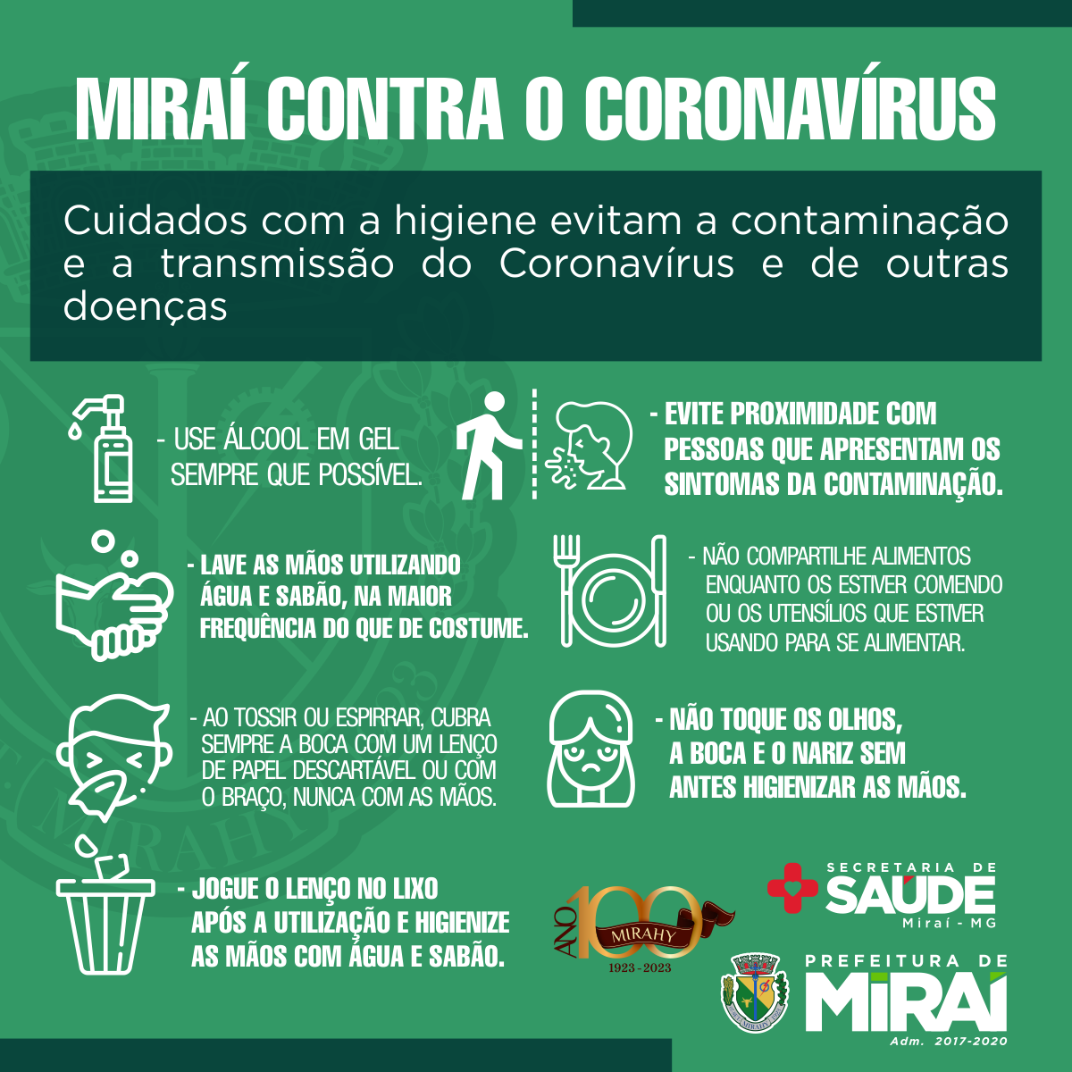PREFEITURA DE MIRAÍ post medidas prevenção