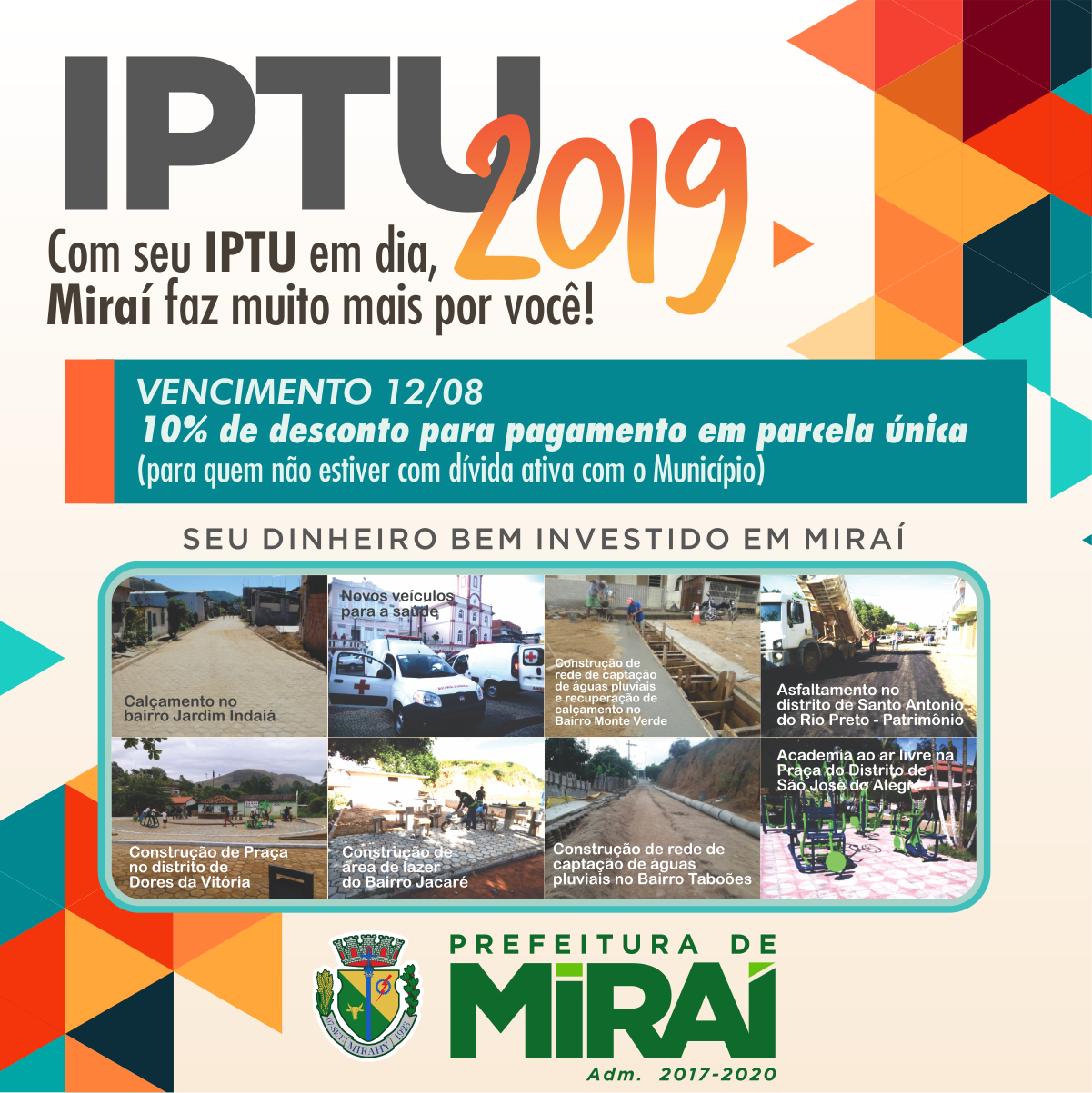 PREFEITURA DE MIRAÍ pagamento iptu facebook